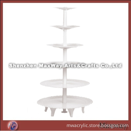 White Round Promotional 7-tiered Acrylic Cake Display Stand Rack